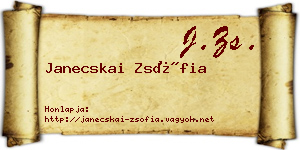 Janecskai Zsófia névjegykártya